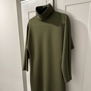 Ladaire Olive Green Turtleneck Dress
